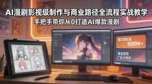 AI漫剧影视级制作与商业路径全流程实战教学,手带你从0打造AI爆款漫剧-湘创网