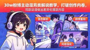 (18496期)30w粉博主动漫另类解说教学,打破创作内卷,同款动漫做出差异化爆款内容-湘创网