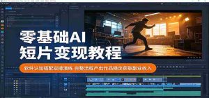 零基础AI短片变现教程：软件认知搭配实操演练，完整流程产出作品稳定获取副业收入-湘创网