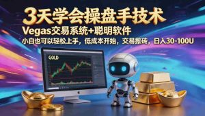 （18613期）三天学会操盘手技术，vegas技术+聪明软件，小白也可以轻松上手，日入1000+-湘创网