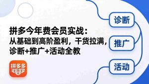 (18334期)拼多多年费会员实战(更新26年5月5):从基础到高阶盈利,干货拉满,诊断+推广+活动全教-湘创网
