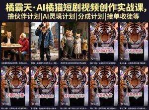 橘霸天·AI橘猫短剧视频创作实战课，撸伙伴计划|AI灵境计划|分成计划|接单收徒等-湘创网