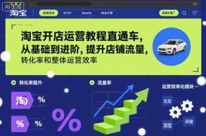 淘宝开店运营教程直通车,从基础到进阶,提升店铺流量,转化率和整体运营效率(更新26年05月27日)-湘创网