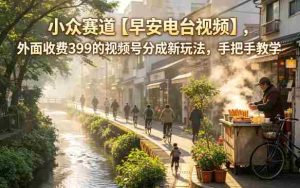 小众赛道【早安电台视频】，外面收费399的视频号分成新玩法，手把手教学-湘创网