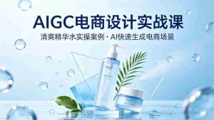 AIGC电商设计实战课，以清爽精华水为实操案例，教你用AI快速生成电商场景-湘创网