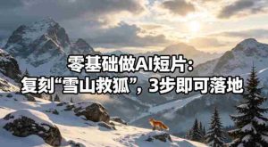 零基础做AI短片:复刻《雪山救狐》,3步即可落地-湘创网