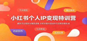 小红书个人IP变现特训营:解析平台规则与爆款逻辑,手把手教内容创作引流带货做私域-湘创网