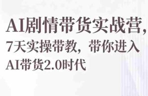 AI剧情带货实战营，7天实操带教，带你进入AI带货2.0时代-湘创网