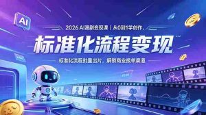 (18643期)2026AI漫剧变现课|从0到1学创作,标准化流程批量出片,解锁商业接单渠道-湘创网