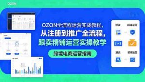 (18519期)OZON全流程运营实战教程,从注册到推广全流程,跟卖精铺运营实操教学-湘创网