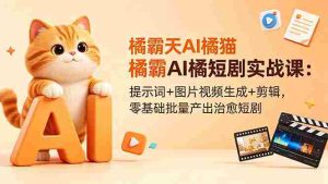 (18542期)橘霸天AI橘猫短剧实战课:提示词+图片视频生成+剪辑,零基础批量产出治愈短剧-湘创网