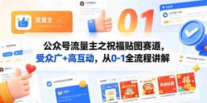 公众号流量主之祝福贴图赛道,受众广+高互动,从0-1全流程讲解-湘创网