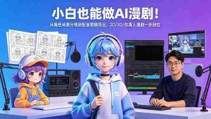 (18343期)小白也能做AI漫剧!从角色场景分镜到配音剪辑导出,2D/3D/仿真人漫剧一步到位-湘创网
