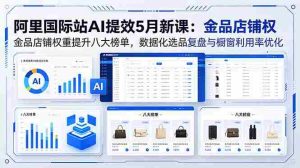 （18556期）阿里国际站AI提效5月新课：金品店铺权重提升八大榜单，数据化选品复盘与橱窗利用率优化-湘创网