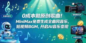 0成本做原创歌曲!MiniMax免费生成全曲风音乐,短视频BGM,开启AI音乐变现-湘创网