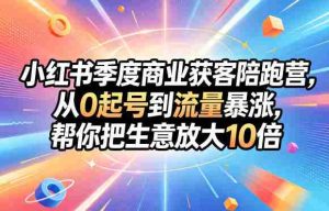 小红书季度商业获客陪跑营，从0起号到流量暴涨，帮你把生意放大10倍-湘创网