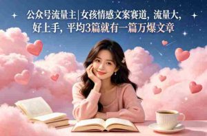 公众号流量主女孩情感文案赛道,流量大,好上手,平均3篇就有一篇万爆文章-湘创网