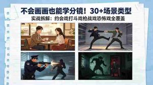 （18591期）不会画画也能学分镜！30+场景类型实战拆解：约会戏打斗戏枪战戏恐怖戏全覆盖-湘创网