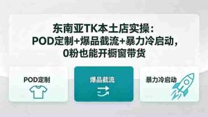 (18488期)东南亚TK本土店实操-5月更新:POD定制+爆品截流+暴力冷启动,0粉也能开橱窗带货-湘创网