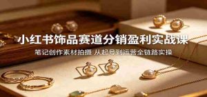 小红书饰品赛道分销盈利实战课:笔记创作素材拍摄,从起号到运营全链路实操-湘创网