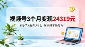 视频号3个月变现24319，新手2天轻松入门，居家賺米新思路【揭秘】-湘创网