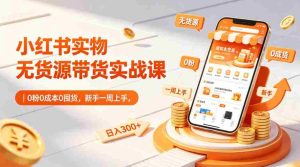 小红书实物无货源带货实战课｜0粉0成本0囤货，新手一周上手，日入300+-湘创网