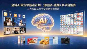 （18593期）全域AI带货领航者计划：短视频+直播+多平台矩阵，三大阶段从起号变现到长效经营-湘创网