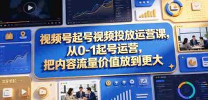 视频号起号视频投放运营课,从0-1起号运营,把内容流量价值放到更大-湘创网