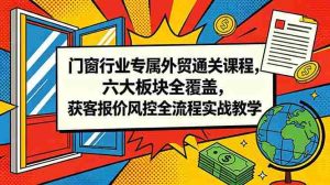 (18777期)门窗行业专属外贸通关课程,六大板块全覆盖,获客报价风控全流程实战教学-湘创网