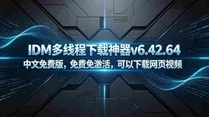 （18688期）IDM多线程下载神器v6.42.64中文免费版，免费免激活，可以下载网页视频（例如飞书文档内的视频）-湘创网