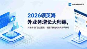 （18780期）2026 领英海外业务增长大师课，算法内容广告全覆盖，手把手打造高转化跨境账号-湘创网