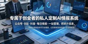 专属于创业者的私人定制AI情报系统,公众号·B站·抖音·每日情报·一站管理,把碎片信息变成可行动情报,让你更快发现项目、方法和机会-湘创网