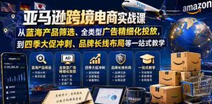 亚马逊跨境电商实战课，从蓝海产品筛选、全类型广告精细化投放，到四季大促冲刺、品牌长线布局等一站式教学-湘创网
