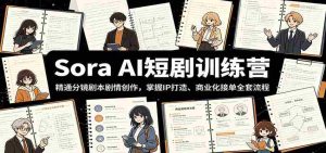 Sora AI短剧训练营：精通分镜剧本剧情创作，掌握IP打造、商业化接单全套流程-湘创网