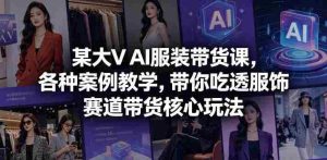 某大V AI服装带货课,各种案例教学,带你吃透服饰赛道带货核心玩法-湘创网