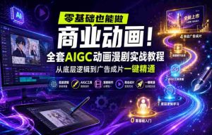 零基础也能做商业动画!全套AIGC动画漫剧实战教程,从底层逻辑到广告成片一键精通-湘创网