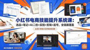 (18947期)小红书电商技能提升系统课:选品+笔记+AI二创+实拍+剪辑+起号,全链路覆盖-湘创网