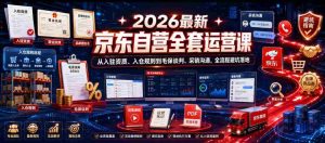 2026最新京东自营全套运营课,从入驻资质、入仓规则到毛保谈判、采销沟通,全流程避坑落地-湘创网