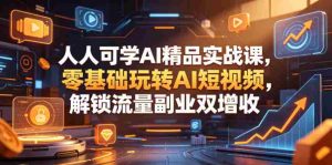 人人可学AI精品实战课，零基础玩转AI短视频，解锁流量副业双增收-湘创网