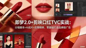 (18729期)即梦2.0+剪映口红TVC实战:分镜脚本+AI成片+后期精修,零基础打造品牌级广告-湘创网
