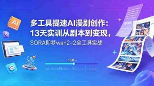 （18707期）多工具提速AI漫剧创作：13天实训从剧本到变现，SORA即梦wan2-2全工具实战-湘创网