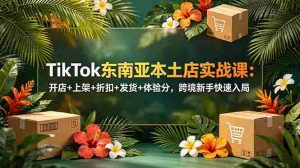 （18984期）TikTok东南亚本土店实战课：开店+上架+折扣+发货+体验分，跨境新手快速入局-湘创网