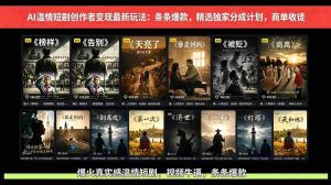 (18748期)AI温情短剧创作者变现最新玩法:视频牛逼,条条爆款,精选独家分成计划,商单收徒-湘创网
