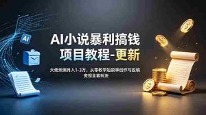 (19030期)AI小说暴利搞钱项目教程-更新,大佬亲测月入1-3万,从零教学短故事创作与投稿变现全套玩法-湘创网