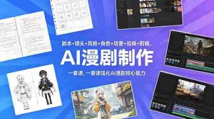 (18734期)剧本+镜头+风格+角色+场景+视频+剪辑,一套课强化AI漫剧核心能力-湘创网