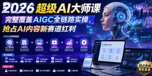 2026超级AI大师课，完整覆盖AIGC全链路实操，抢占AI内容新赛道红利-湘创网