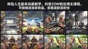 （18826期）体验人生副本动画教学， 抖音32W粉丝博主课程，可做精选独家收益，新赛道新涨粉快-湘创网