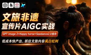 文旅非遗宣传片AIGC实战,GPT image 2+Happy horse+Seedance2.0组合,低成本快产出,抓住文旅内容风口红利-湘创网