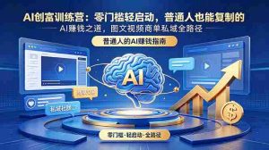 (18911期)AI创富训练营:零门槛轻启动,普通人也能复制的AI赚钱之道,图文视频商单私域全路径-湘创网