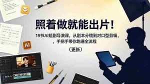 (18694期)照着做就能出片!19节AI短剧导演课,从剧本分镜到对口型剪辑,手把手带你跑通全流程(更新)-湘创网